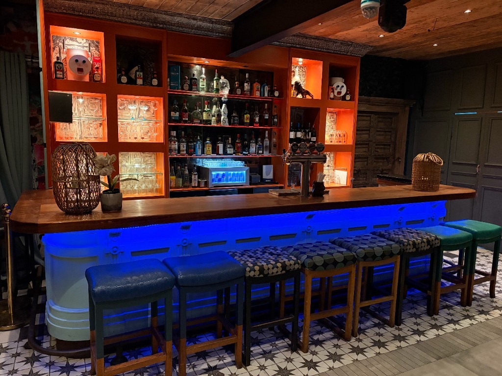 VIP booth with pop-art mural